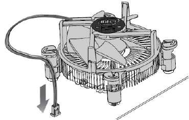 Collegare il connettore della ventola, alla presa contrassegnata con CPU FAN, sulla scheda madre.