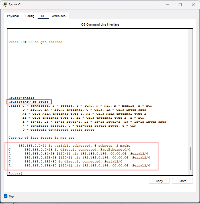 Esempio: rotte non aggregate grazie a no auto-summary (variably subnetted)