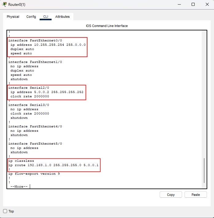 Configurazione Router1